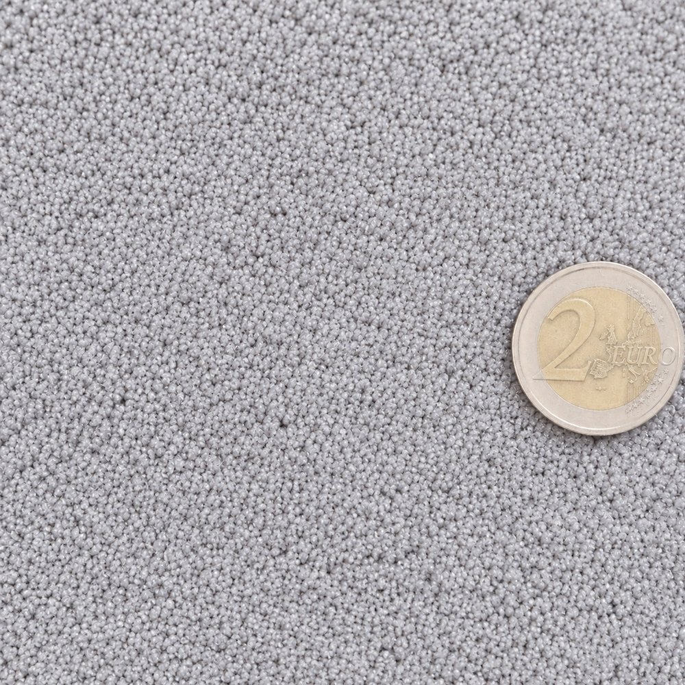 Tapis sur mesure rond en pure laine vierge gris clair