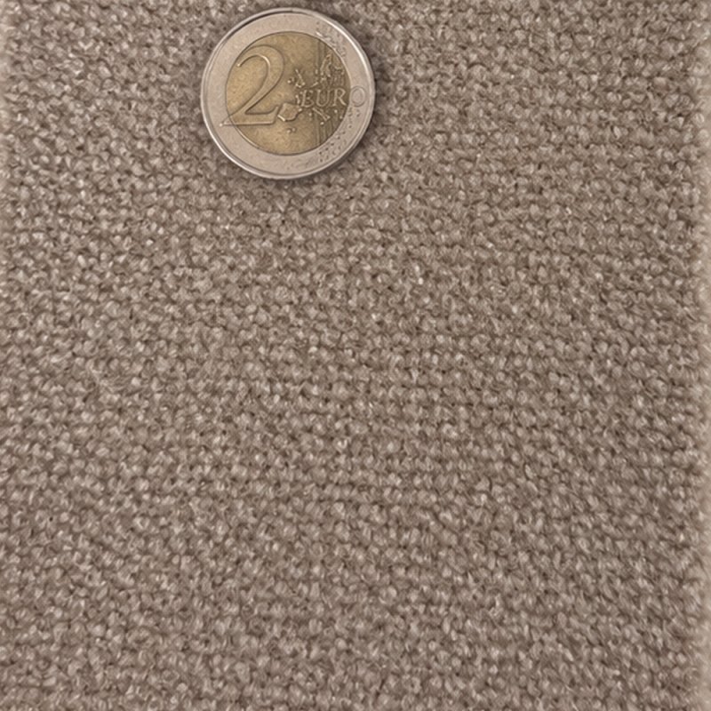 Tapis sur mesure rond en pure laine vierge beige