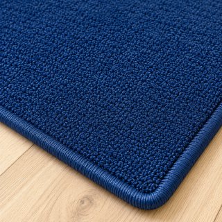 Tapis sur mesure en pure laine vierge bleu profond