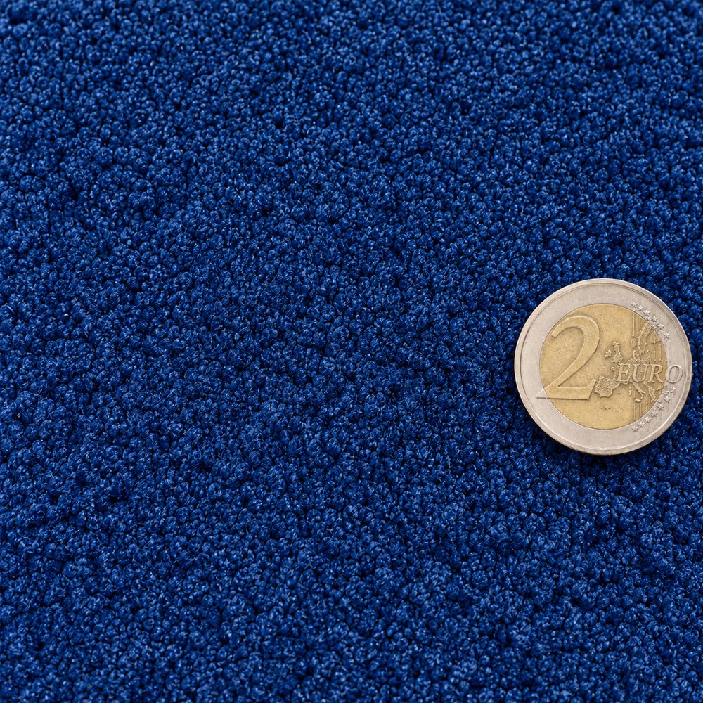Tapis sur mesure en pure laine vierge bleu profond