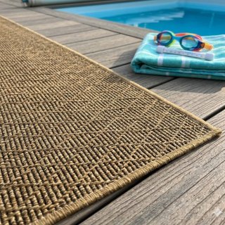 Tapis d'extérieur sur mesure beige en polypropylène