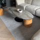Tapis d'extérieur fin design texturé gris