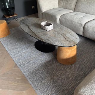 Tapis d'extérieur fin design texturé gris