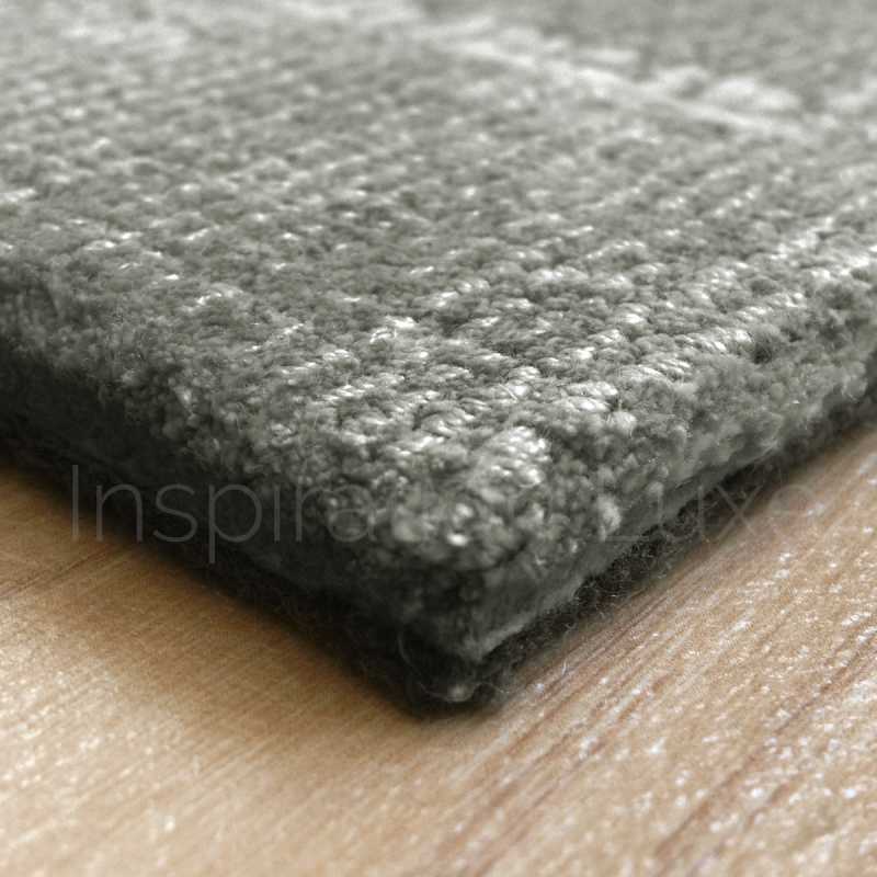 Tapis haut de gamme beige à motifs en laine et viscose fait main par Ligne Pure