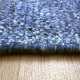 Tapis haut de gamme en viscose bleu tissée à la main rectangulaire et fin par Ligne Pure.