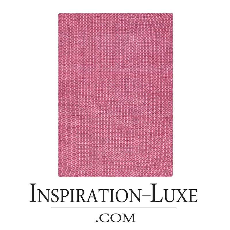 Tapis rose haut de gamme en laine teintée tissée à la main motifs losanges Mic Mac par Angelo