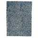 Tapis sur mesure bleu à écailles en laine et viscose Stream par Angelo