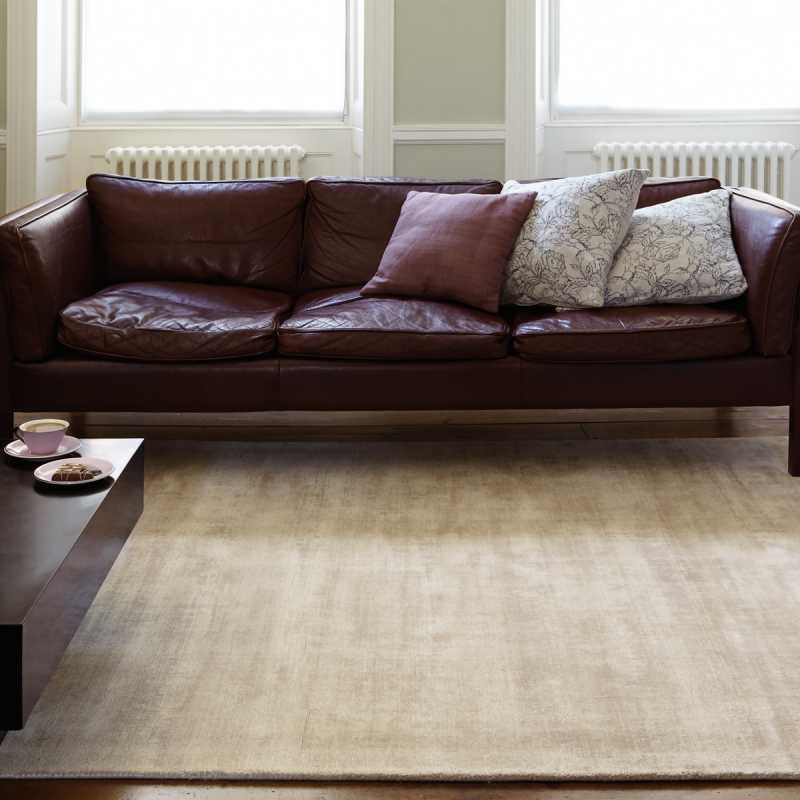 Tapis contemporain design beige en viscose