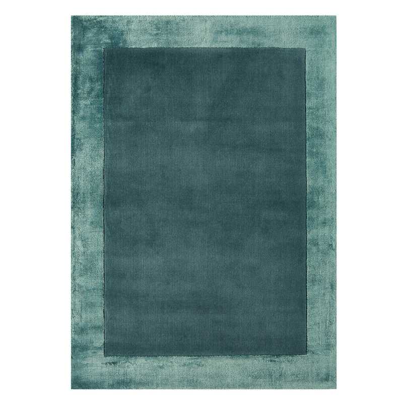 Tapis moderne gris en laine et viscose