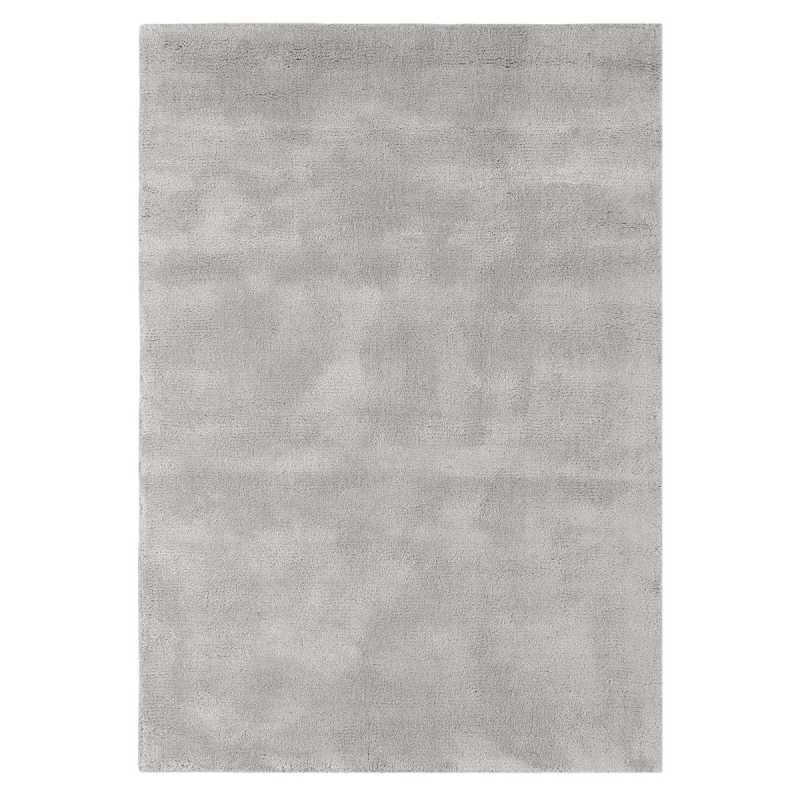 Tapis moderne gris en laine et viscose