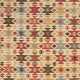 Tapis design kilim à motifs multicolore en laine et jute