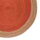 Tapis rond rouge à contour beige en jute tissé à la main