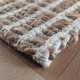 Tapis haut de gamme beige en jute et coton fait main par Ligne Pure
