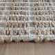 Tapis haut de gamme beige en jute et coton fait main par Ligne Pure