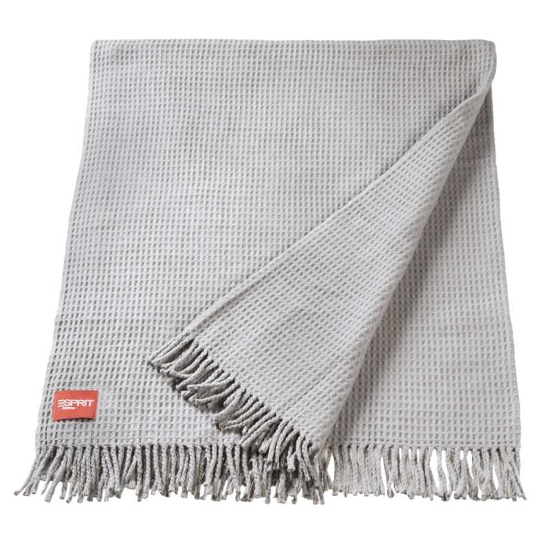 Plaid contemporain rayé blanc et vert Esprit Home