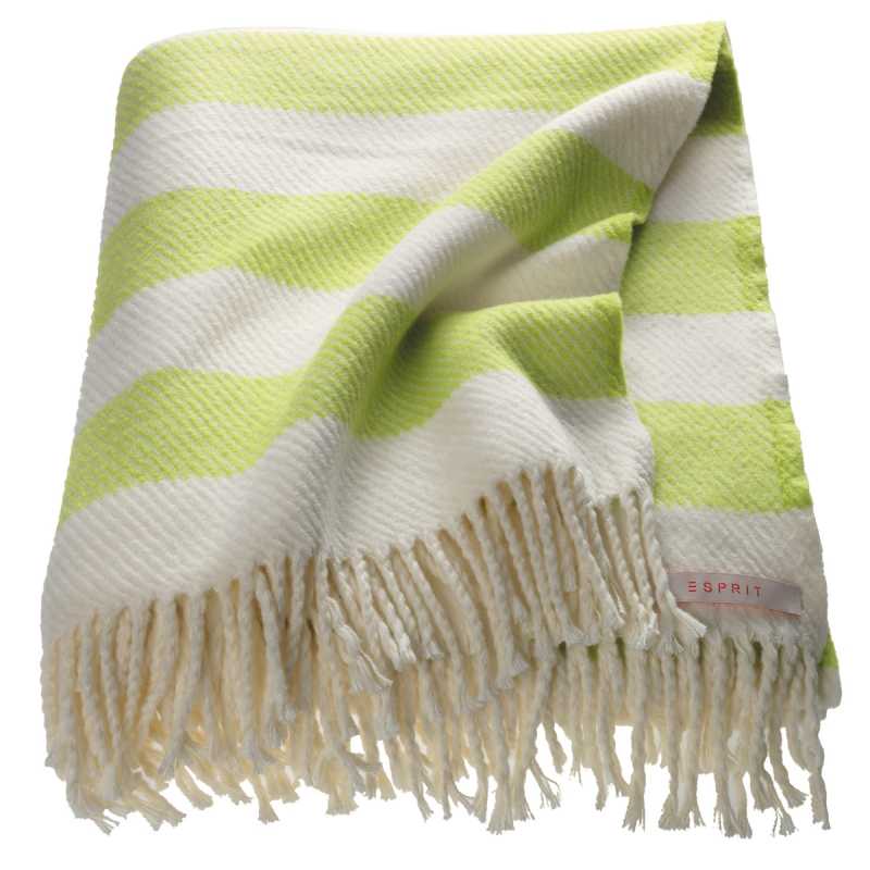 Plaid contemporain rayé blanc et vert par Esprit Home