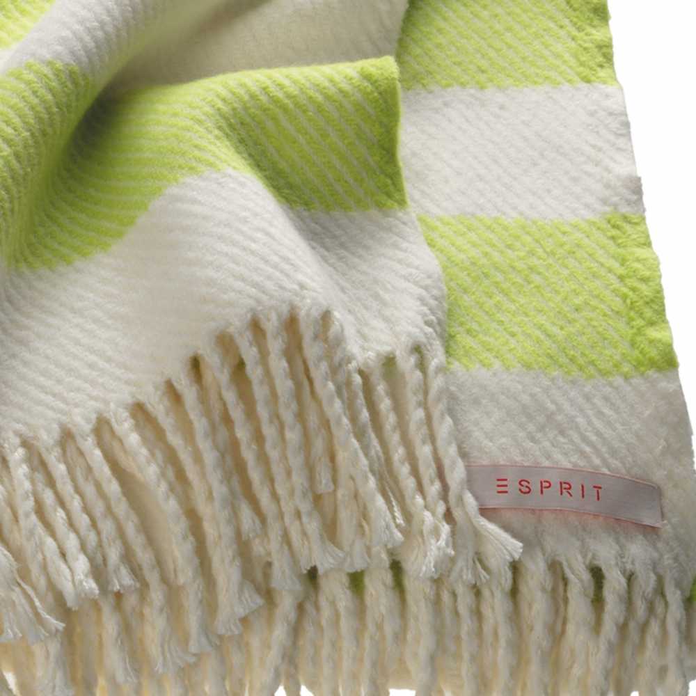Plaid contemporain rayé blanc et vert par Esprit Home