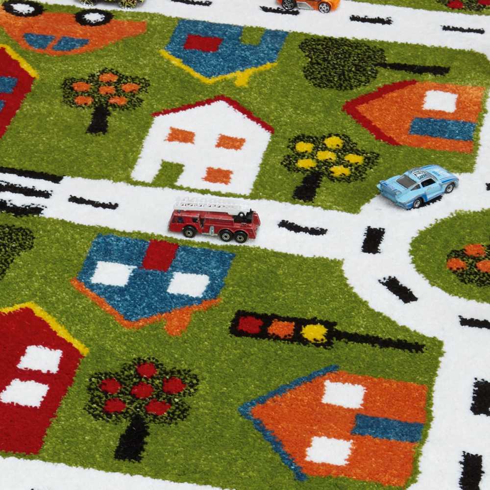 Tapis d'enfant moderne motif carte de ville