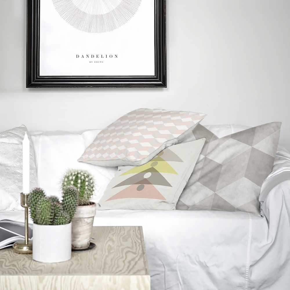 Coussin contemporain effet 3D fabriqué en France par Edito PAris
