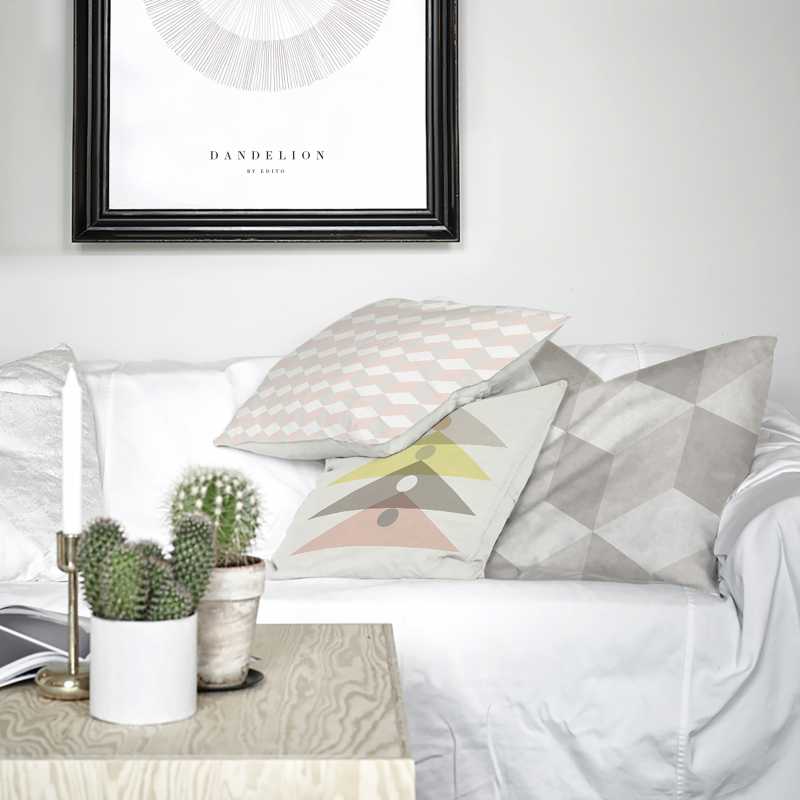Coussin contemporain effet 3D fabriqué en France par Edito PAris