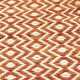 Tapis haut de gamme en laine teintée tissée à la main Orange motifs losanges Mic Mac par Angelo