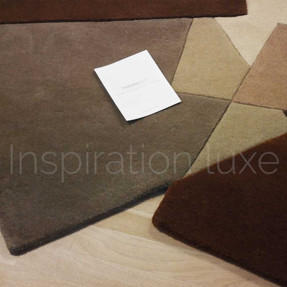 Tapis de luxe design fantaisie beige Pebbles par Angelo 170 x 240 cm