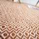 Tapis haut de gamme en laine teintée tissée à la main Orange motifs losanges Mic Mac par Angelo