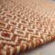 Tapis haut de gamme en laine teintée tissée à la main Orange motifs losanges Mic Mac par Angelo