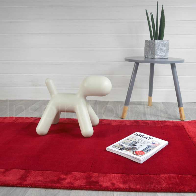 Tapis moderne gris en laine et viscose
