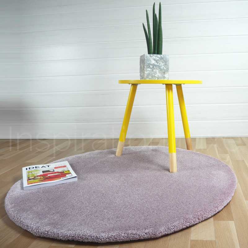 Tapis rond sur mesure rose moelleux par Inspiration Luxe Editions