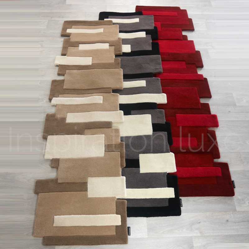 Tapis de luxe de couloir original beige Pebbles par Angelo