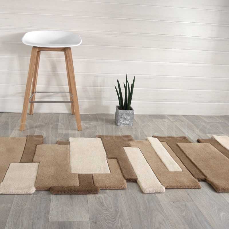 Tapis de luxe de couloir original beige Pebbles par Angelo