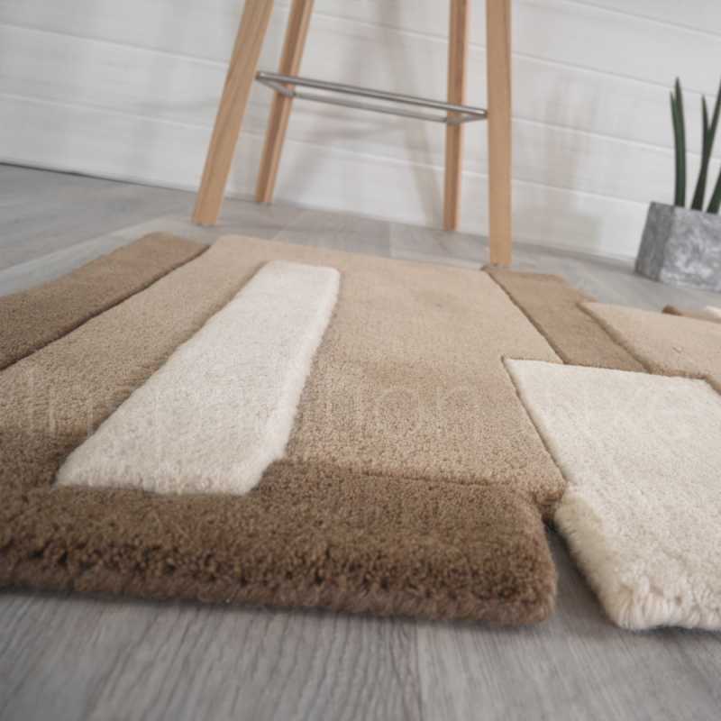 Tapis de luxe de couloir original beige Pebbles par Angelo