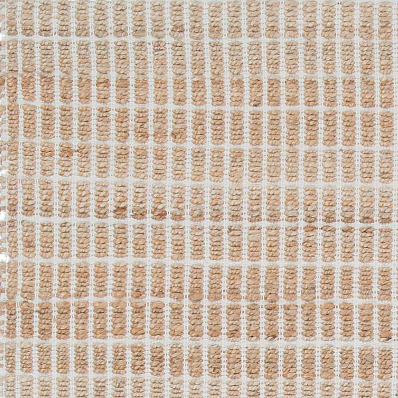 Tapis haut de gamme beige en jute et coton fait main par Ligne Pure