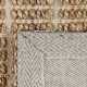 Tapis haut de gamme beige en jute et coton fait main par Ligne Pure