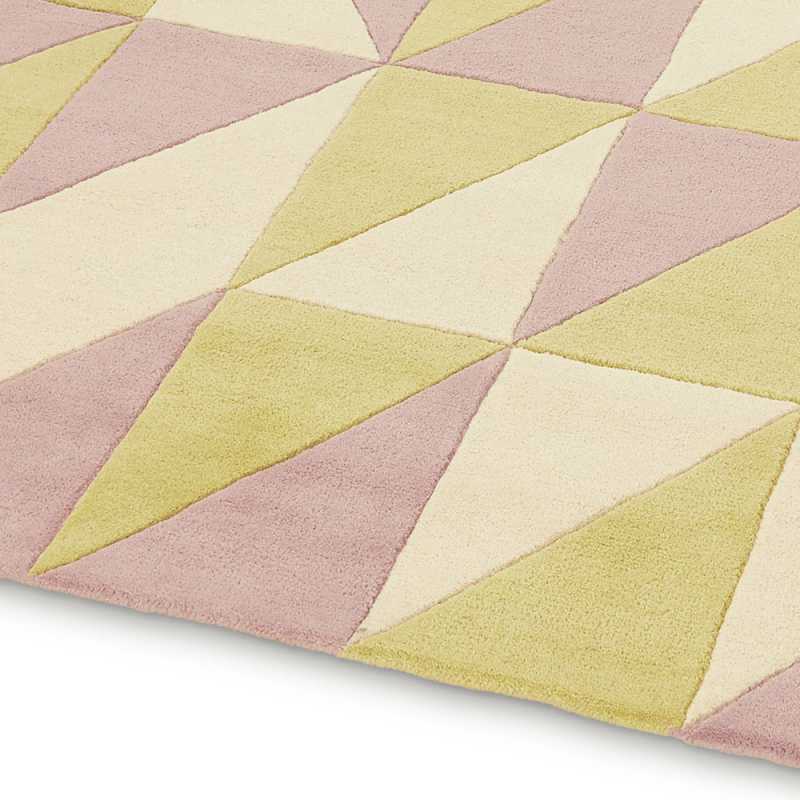 Tapis de luxe au motif triangulaire en laine nuances de bleu par Joseph Lebon