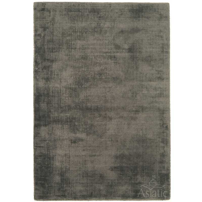 Tapis moderne haut de gamme taupe uni 100% viscose tissé à la main