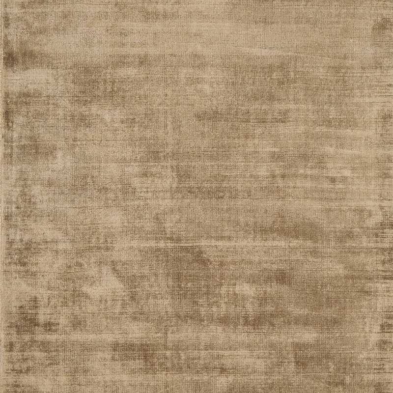 Tapis de prestige beige ocre en viscose effet légèrement doré tissé à la main