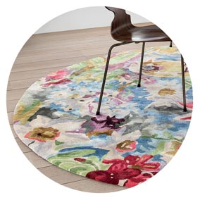 Tapis rond en viscose